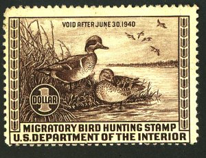 U.S. #RW6 MINT OG HR THIN