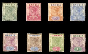 Gambia #20-27 Cat$153, 1898 Victoria, complete set, unused without gum, some ...