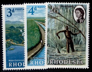 RHODESIA QEII SG354-356, 1965 water conservation set, NH MINT.