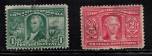 USA Scott # 323-4 Used - Robert R Livingston & Thomas Jefferson