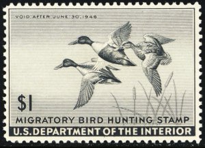 RW12, Mint VF NH $1 Federal Duck Stamp - Stuart Katz