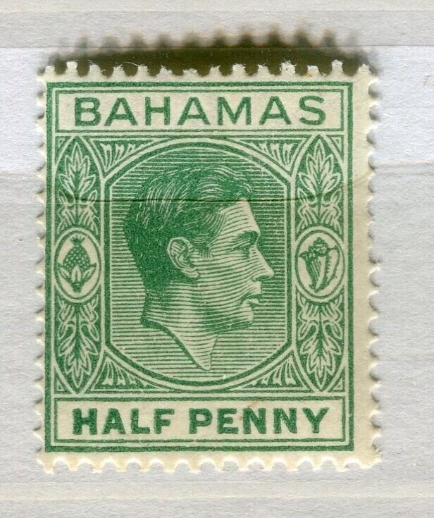 BAHAMAS; 1938 early GVI issue fine Mint hinged Shade of 1/2d. value