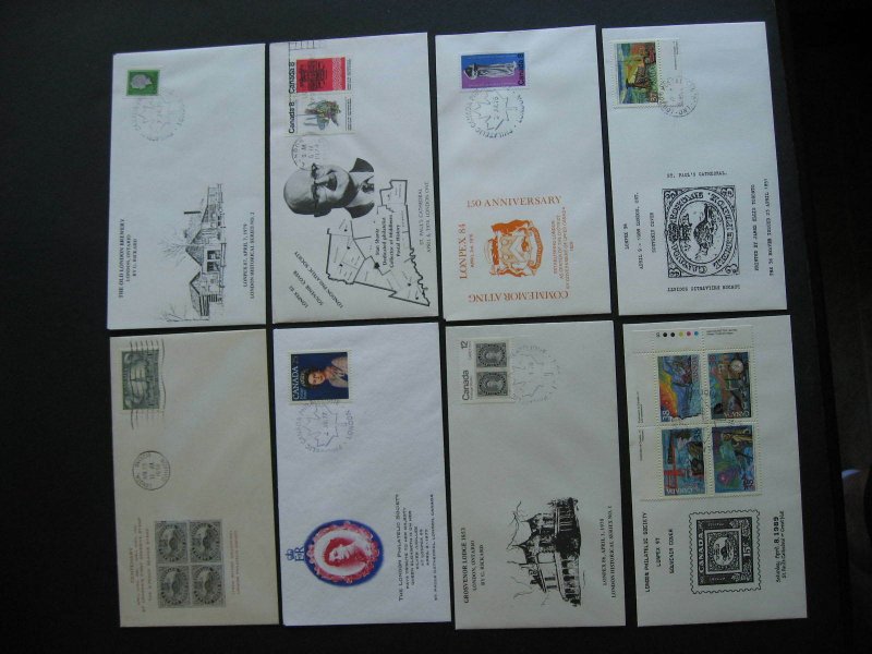 Canada 8 different LONPEX exhibition covers 1951-97 era check these out!