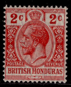 BRITISH HONDURAS GV SG112, 2c scarlet, NH MINT.