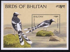 Bhutan 1989 Birds of Bhutan 'Spotted Forktail' Mint MNH Miniature Sheet