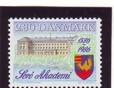 Denmark Sc 816 1986 400 Years Soro Academy stamp mint NH