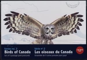 Canada UX481-5 Set of 5 Prepaid Postcards - Birds of Canada Series 2