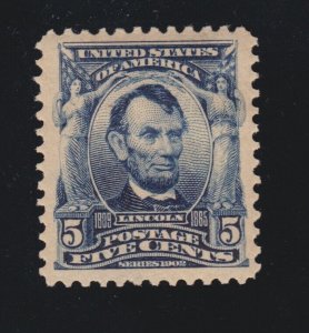 US 304 5c Lincoln Mint XF- GEM OG HR