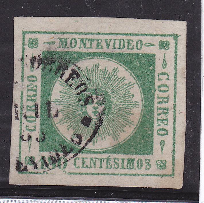 URUGUAY CLASSIC #17 T11 VF-XF used STAMP w/Certificate Cv$442.00 -