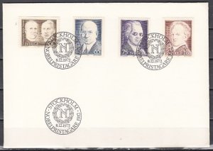 Sweden, Scott cat. 986-989. Nobel Prize Winners issue. First day cover. ^