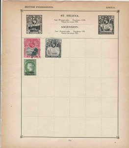 St. Helena Stamps on Album Page ref  R 18887