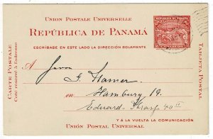 Panama 1905 Agency cancel on postal card to Germany