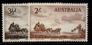 AUSTRALIA QEII SG284-285, 1955 mail-coach set, LH MINT.