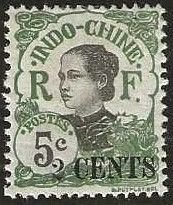 Indochina Sc. 68 mint, hinge remnant, corner thin.  1919.  (i163)