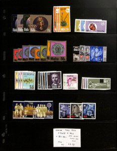 Malta, Postage Stamp, #428..483, B1-B6 Mint NH, 1969-1974