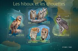 TOGO 2015 SHEET OWLS BIRDS tg15417a