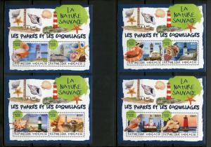 TOGO  2018   LIGHTHOUSES & SHELLS  SET OF FOUR S/SHEETS  MINT NEVER HINGED