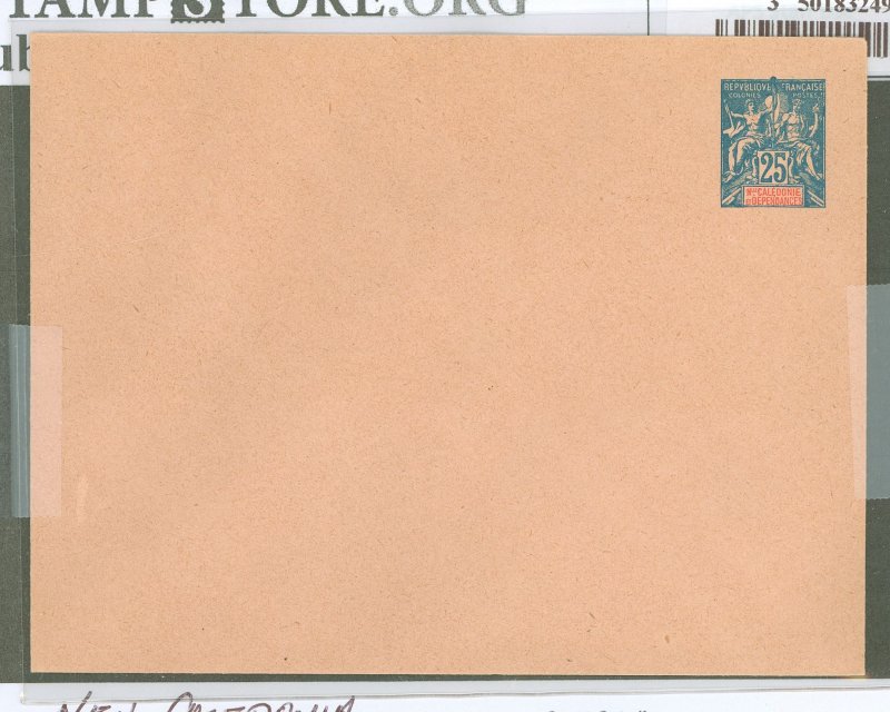 New Caledonia  1900 25c blue on pink O49 under flap
