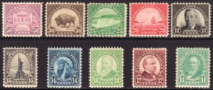 1931 U.S complete set (10) MNH Sc# 692 / 701 CV $137.25