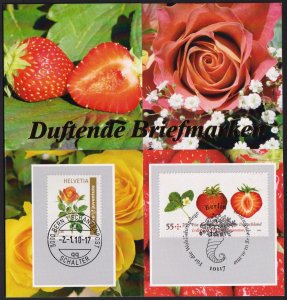 Switzerland 2010 Fragrant Stamps Flowers Roses Fruits FDC Folder