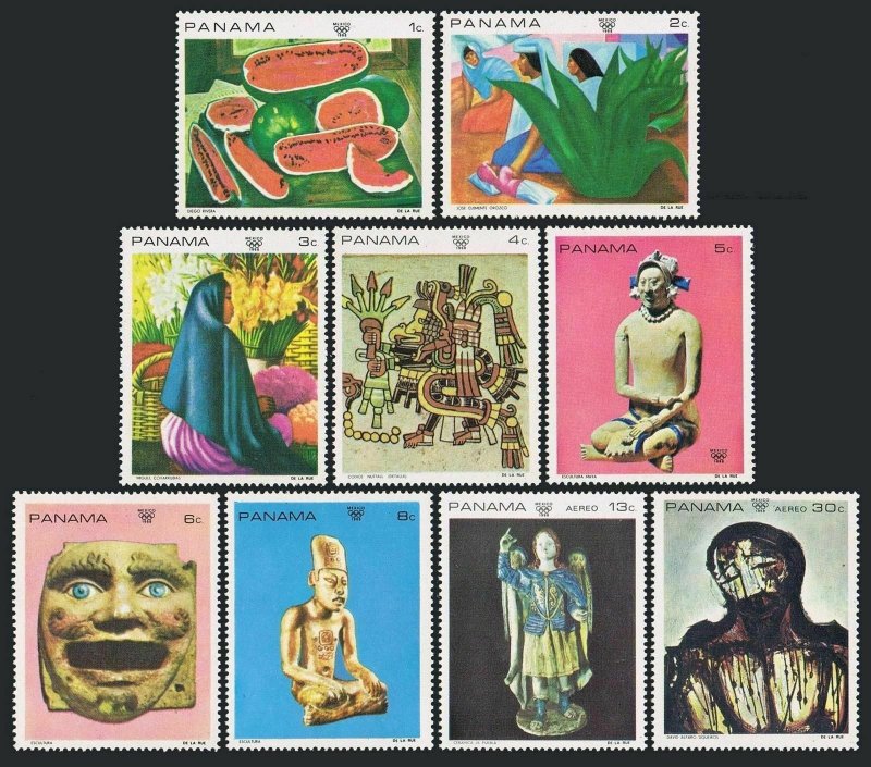 Panama 495-494H,MNH.Michel 1125-1133. Olympics Mexico-1969.Mexican art.