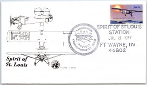 US SPECIAL EVENT COVER PICTORIAL CANCEL SPIRIT OF ST LOUIS LINDBERGH FORT WAYNE