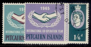 PITCAIRN ISLANDS QEII SG51-52, 1965 INTL co-op year set, FINE USED.