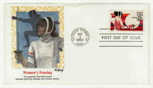 USA First Day Cover Air Mail # C 109 - 1984 Olympics Fencing - Fleetwood