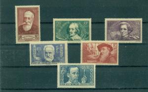 France - Sc# B54-9. 1938 Intelectuals. MNH $71.50.