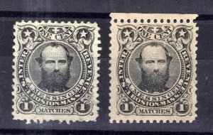 US Revenue Stamps Match RO133b, RO133d VF/XF A. Messinger ZAYIX 0824-MAR063