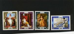 MANAMA 1969 FRENCH PAINTINGS/WOMEN SET OF 4 STAMPS MNH