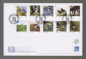 Isle of Man -  2006 ,  Manx birds set of 10  on FDC