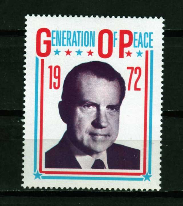 President Richard Nixon GOP Republican Political Peace Cinderella Stamp NH 1972