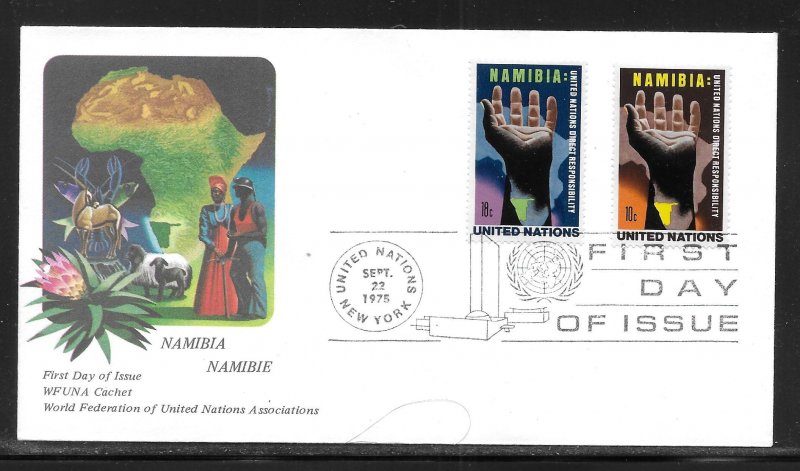 United Nations NY 263-264 Namibia WFUNA Cachet FDC First Day Cover