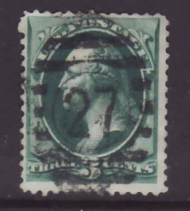 USA-Sc#136- id13-used 3c green Washington-1870-