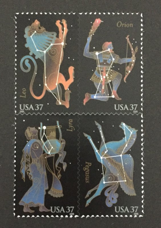 U.S. 2005 #3948a Block of 4: Self Adhesive, Constellations, MNH, see note.