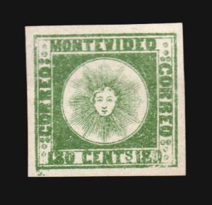 Uruguay 1856 Diligencia #5 SHOWPIECE MNG XF-SUPERB W/CERTIFICATE