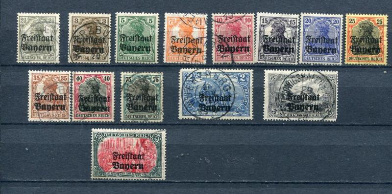 Germany 1919 Accumulation Overprint Freistaat Bayern Used 3938