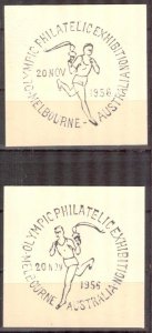 Australia 1956 Olympics Games Melbourne 2 Special Canceled Torch Relay
