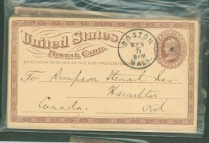 US UX3 17 Pre 1890 cancels correspondence cards, a few climate stains