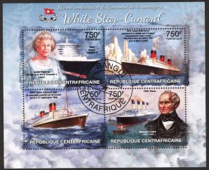 Central African Republic 2013 Cruise Ships I Sheet Used / CTO