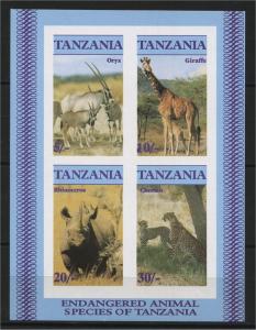 TANSANIA / TANZANIA IMPERFORATED SOUVENIR SHEET 1986 WILD LI