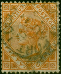 Mauritius 1887 50c Orange SG111 Good Used