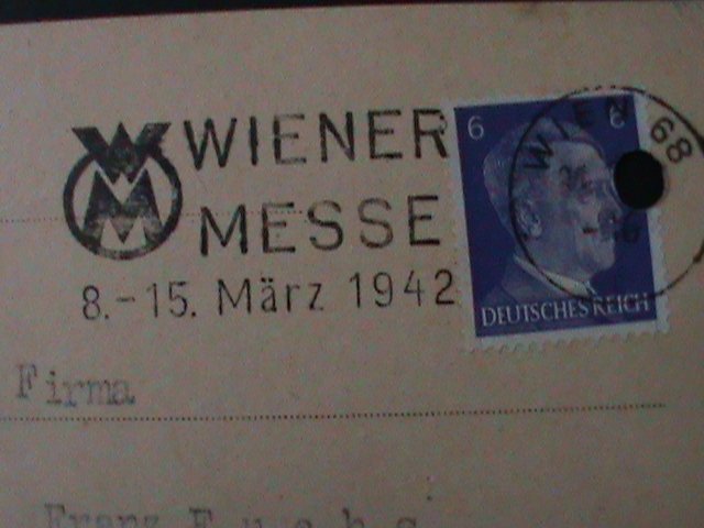 ​GERMANY-1941- SC#510 ADOLF HITLER ON POSTCARD -FANCY CANCEL-VF-83-YEARS OLD WE