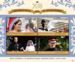 Marshall Islands 2018 Prince Harry & Meghan Markle Royal Wedding Sheet of 4 MNH