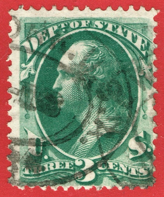 [0900] 1873 Scott#O59 used 3¢ Green cv :$25