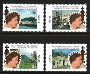 Nevis #702-05 ~ Cplt Set of 4 ~ QEII Acceesion 40th Annv. ~ Mint, NH (1992)