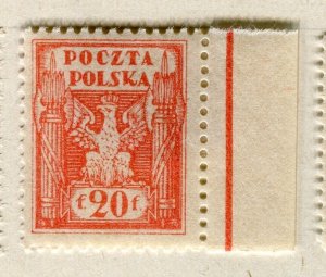 POLAND; 1919 early Eagle & Shield issue Mint hinged 20f. value