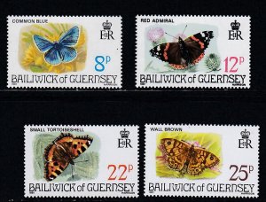 Guernsey # 218-221, Butterflies, Mint NH, 1/2 Cat.