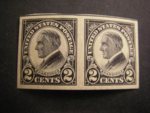 Scott 611 Pair, 2 cent Harding, MLH Beauty, CV $10